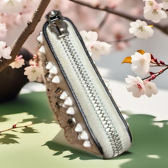 Christian Louboutin White Studded Wallet - Picture 5 of 8